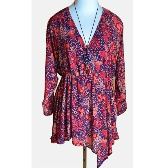 FREE PEOPLE Oversized Floral Mini Dress - Picture 14 of 16